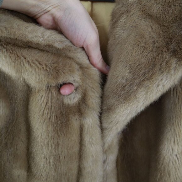 Tissavel Faux Fur Vest Coat Women XL Brown Old Money Holiday Retro Event Vintage - Picture 7 of 13